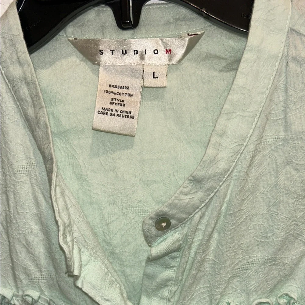 Studio M Mint Ruffle Blouse - Picture 3 of 3